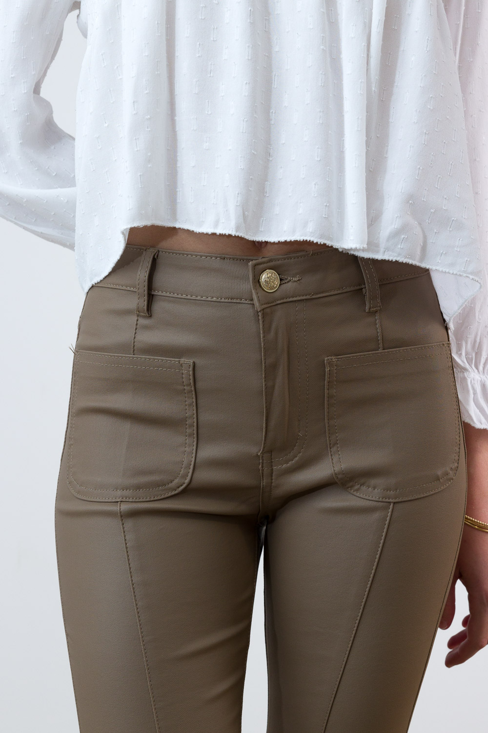 Pantalon outlet encerado marron