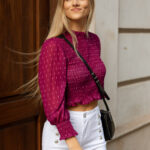 Blusa Fruncida Gasa Frambuesa