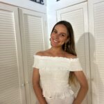 Top Bardot Plumeti Brillo Blanco
