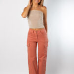 Pantalón Cargo Tachuelas Melocotón - Naranja, XS