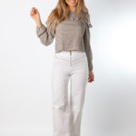 Pantalón Línea Tachuelas Blanco - BLANCO, XS