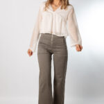 Pantalón Tachuelas Cremallera Gris - GRIS, S