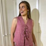 Chaleco Lazos Diplo 100% Lino Blush
