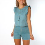 Short Cremallera Stars Azul - Azul, XS