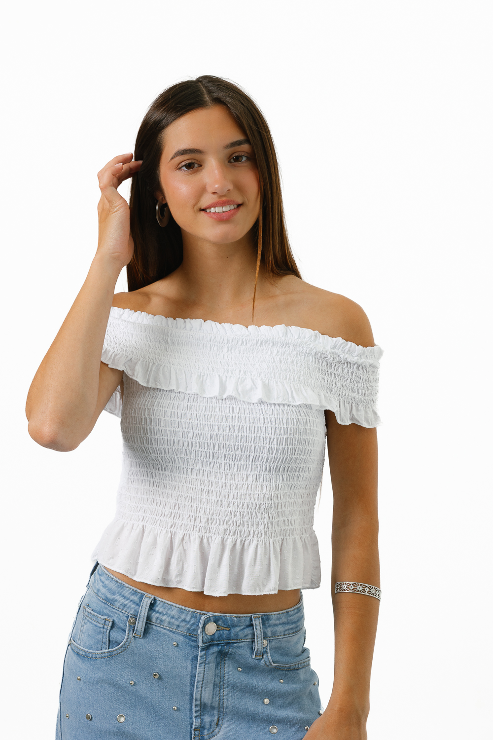 Top Bardot Blanco