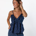 Top Volantes Bambula Gold Azul