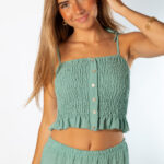 CropTop Botones Verde