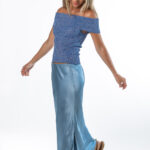 Falda Street Style Raso Azul