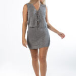 Mini Falda Lurex Gris