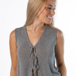 Top Chaleco Lurex Gris