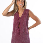 Top Chaleco Lurex Burdeos