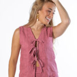 Chaleco Lazos Diplo 100% Lino Blush
