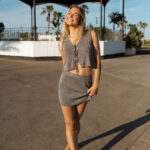 Mini Falda Lurex Gris