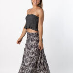 Falda Fluida Bambula Print Gris