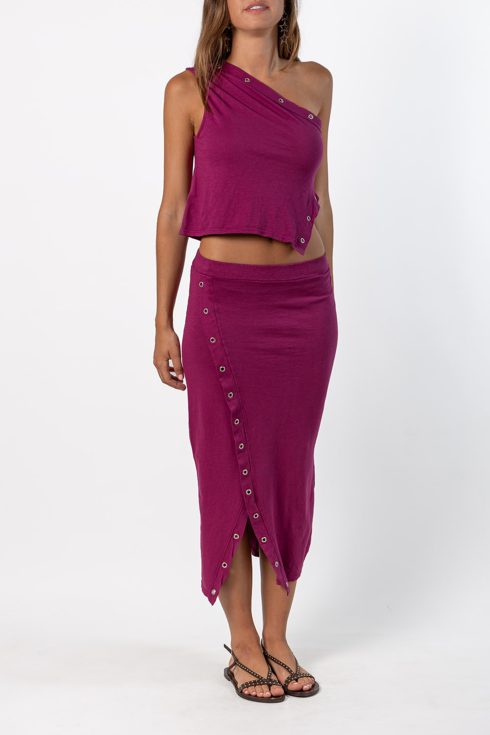 Falda Midi Anillas Buganvilla