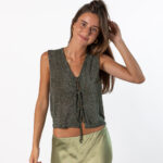 Top Chaleco Lurex Verde