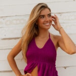 Top Halter Fruncido Berry