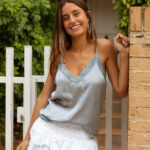 Falda Volante Troquelada Blanco
