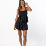 Falda Volante Troquelada Negro