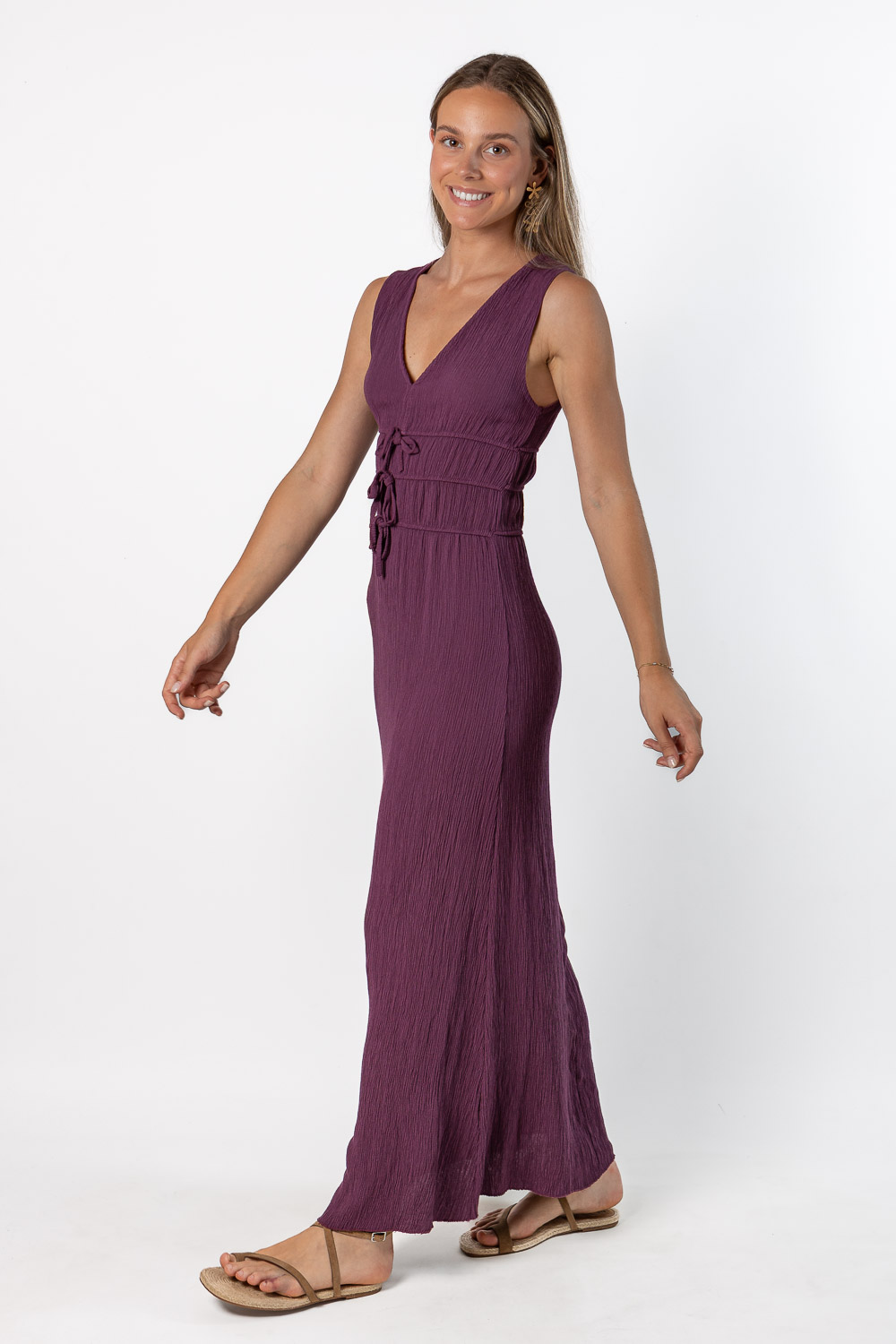 Vestido Largo Viscosa Uva
