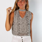 Blusa Cinta Cuello Cebra