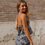 Top Halter Bambula Print Gris