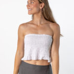 Top Bandeau Nido de Abeja Blanco
