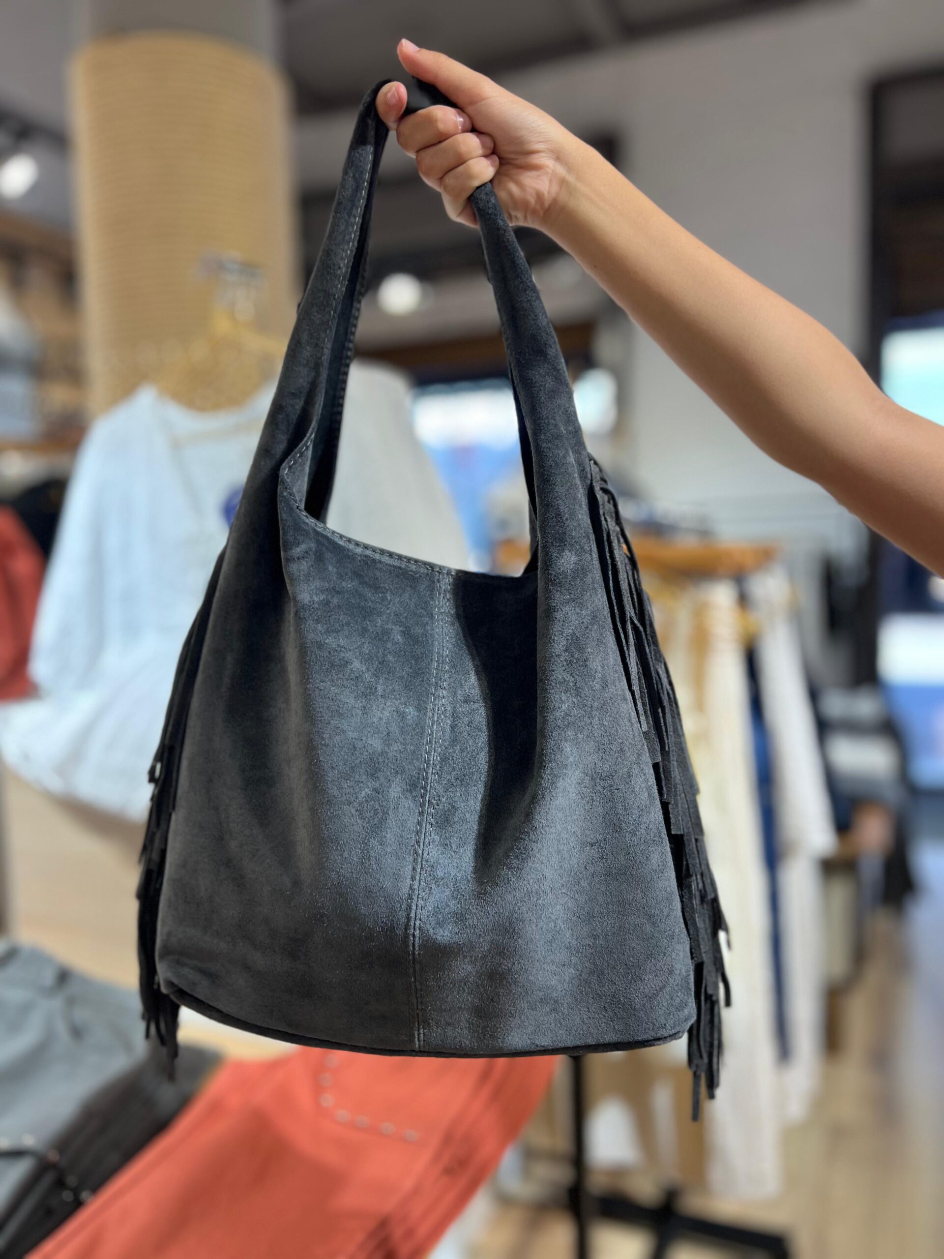Bolso Muse Flecos Gris