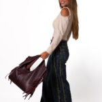 Bolso New Day Flecos Piel Vino