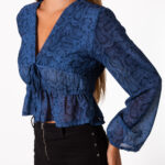 Blusa Snake Fruncida Azul