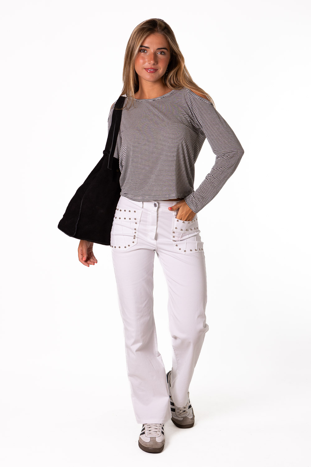 Jersey Rayas Glow Blanco y Negro