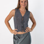 Top Chaleco Lurex Gris Marengo