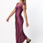 Vestido Largo Satinado Uva