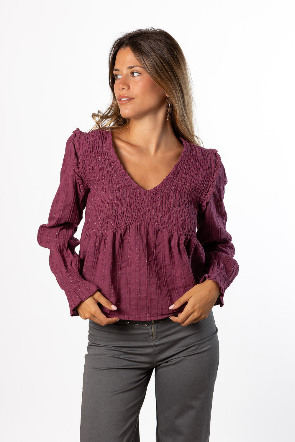 Blusa My Way Diplo Berenjena
