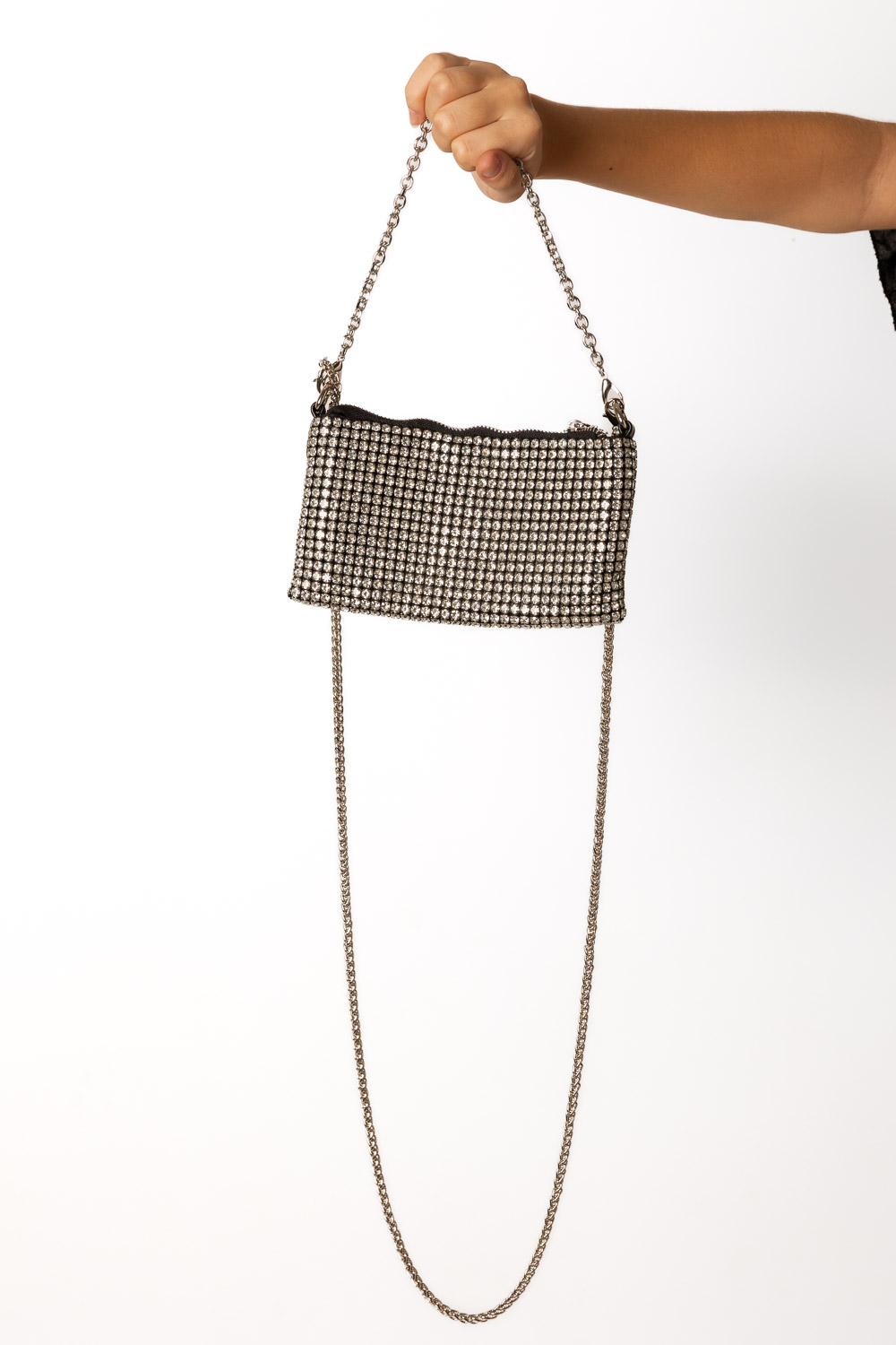 Bolso Strass Plata y Negro