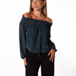 Blusa Bardot Gasa Verde
