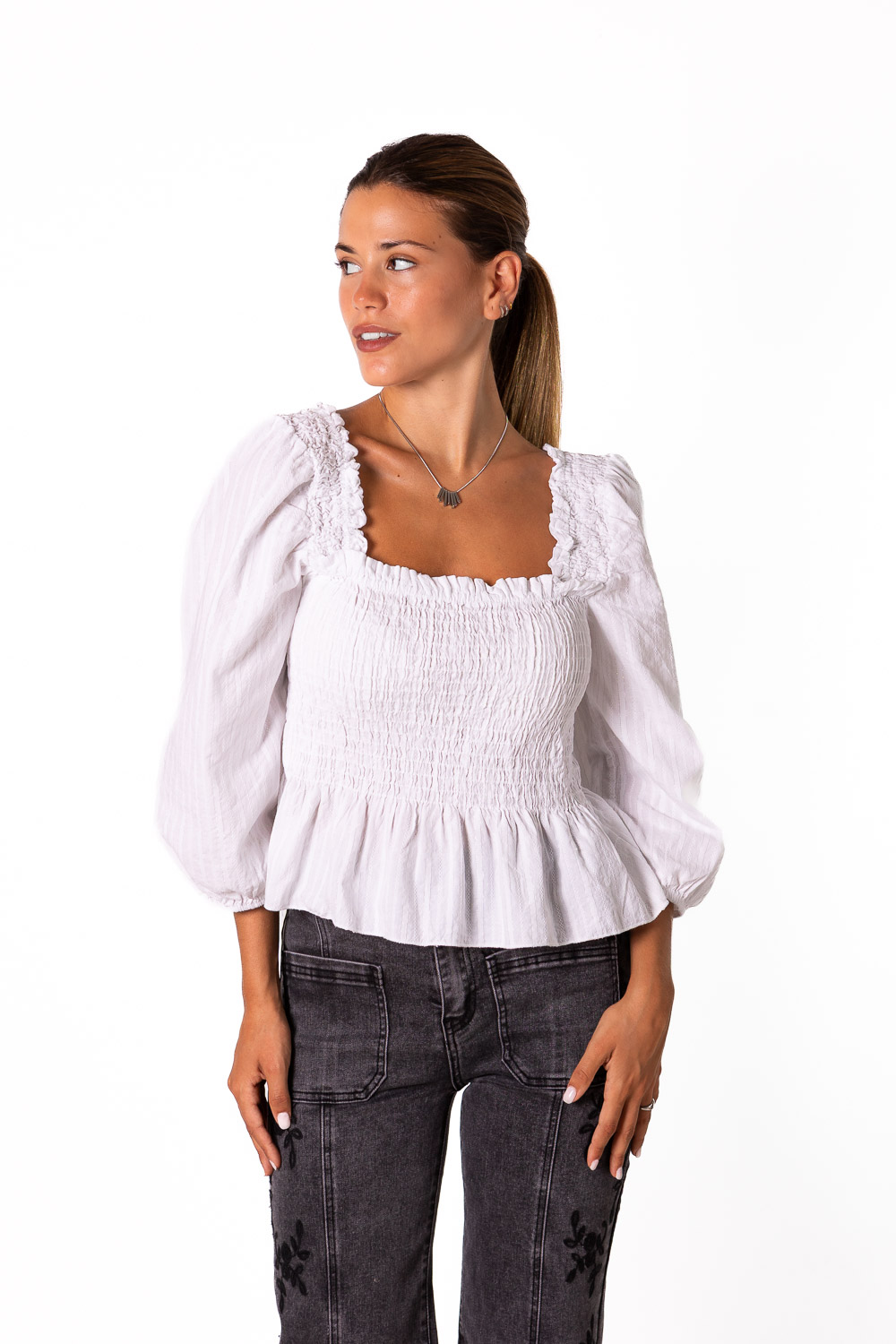 Blusa Bardot Diplo Blanco