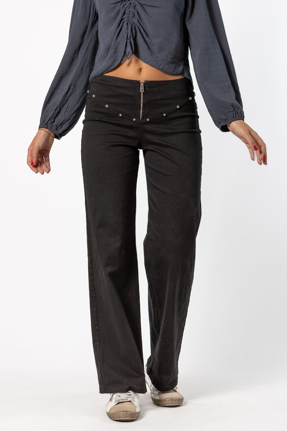 Pantalón V Tachuelas Negro