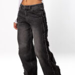 Vaquero Desflecado Washed Gris - S, GRIS