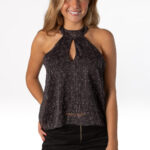 Top Halter Good Times Negro Y Lila