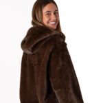 Chaqueta Pelo Capucha Marrón