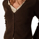 Jersey Doble Cardigan Marrón