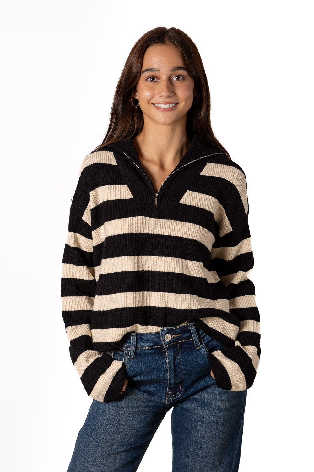 Jersey Cremallera Crema