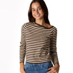 Jersey Rayas Cuello Desigual Marrón