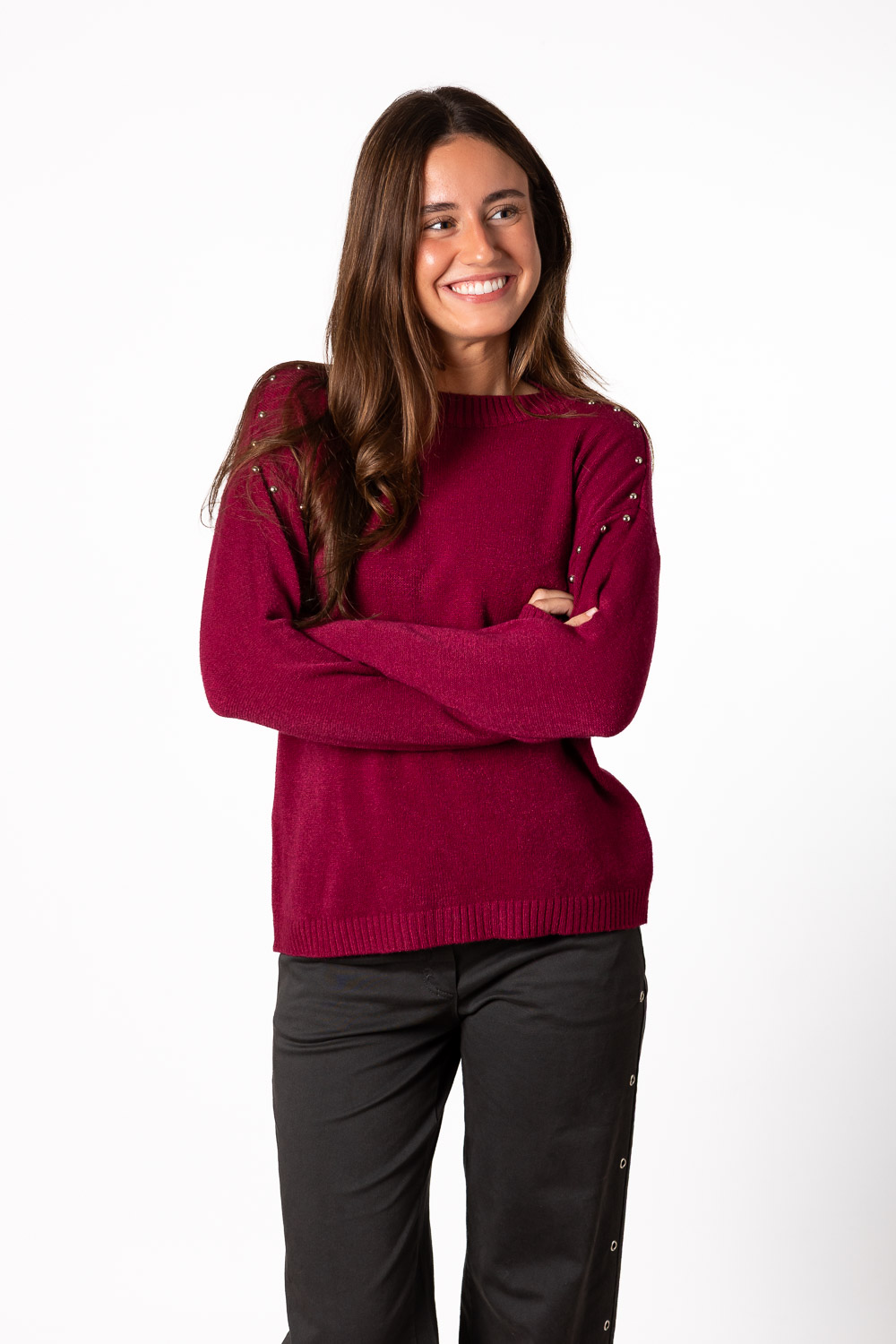 Jersey Cerrado Tachuelas Magenta