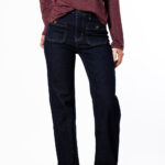 Vaquero Bolsillo Botón Azul - S, Azul