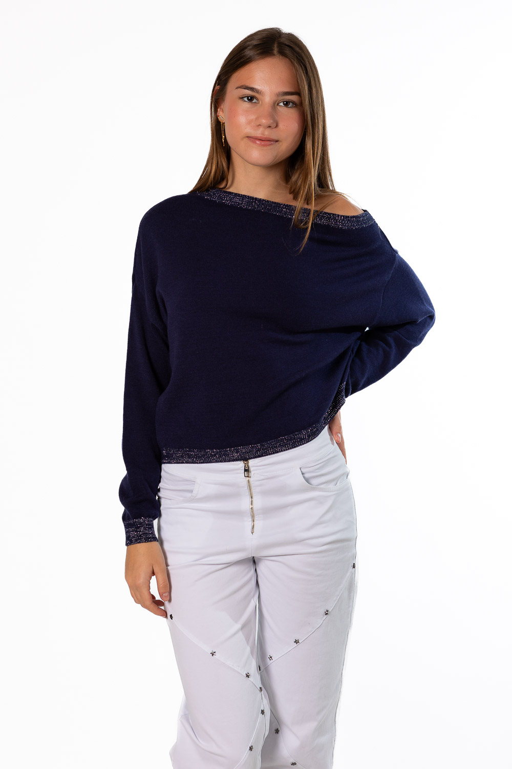 Jersey Detalles Glitter Azul