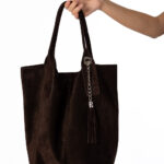 Bolso Ante Rectangular Marrón