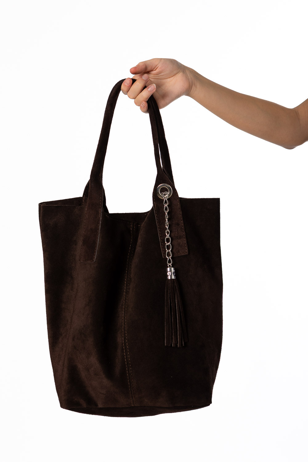 Bolso Ante Rectangular Marrón