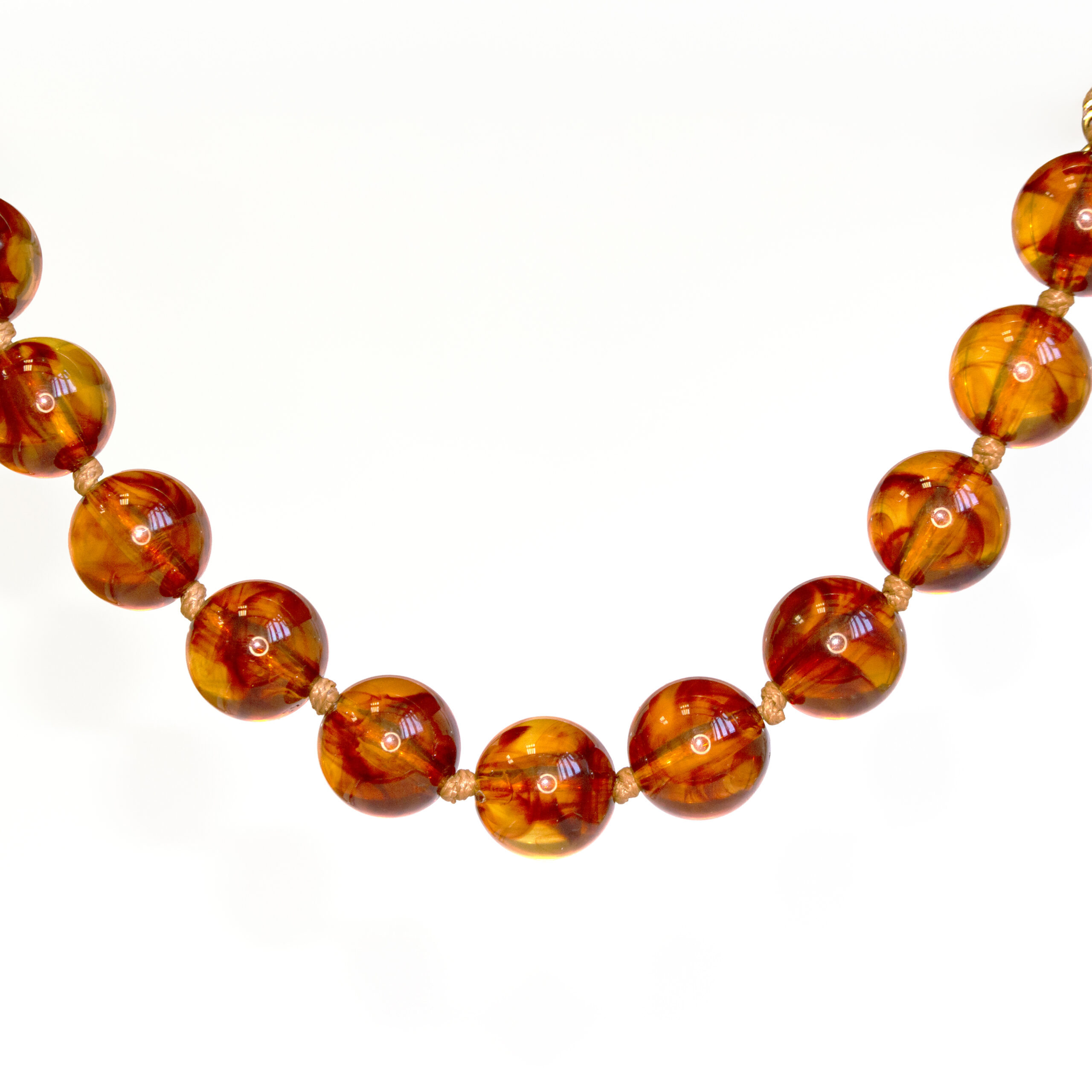 Collar Bolas Nácar Marrón